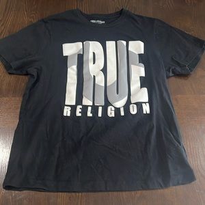 True Religion Undersized Black Logo Tee